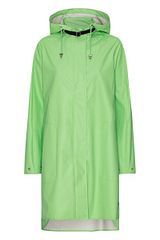 Feminine A-shaped Raincoat Bright Green