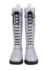 Rubber boots long with laces White