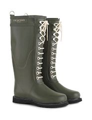 Rubber boots long with laces Army