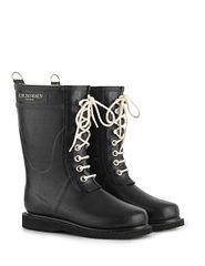 3/4 Rubberboots with laces Black